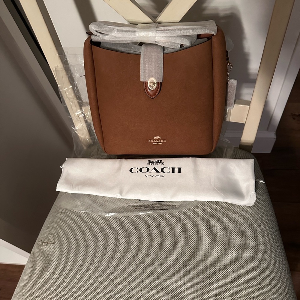 Coach Brown Suede Shoulder Bag - Picture 9 of 13